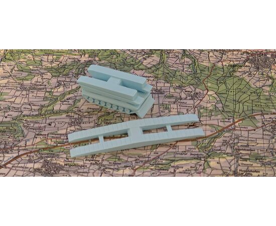 Brückenpanzer blau mit Faltbrücke