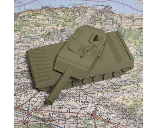 Kampfpanzer in Stellung mit Beschriftung